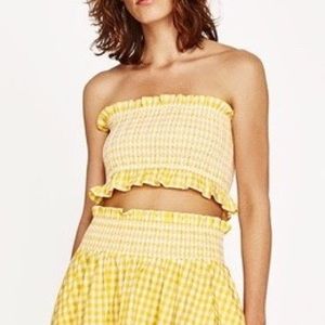 Zara bandeau gingham top